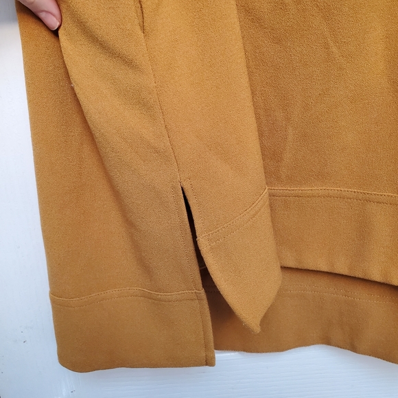 Free People Mustard Peephole Mini Tunic Dress Sleeveless Pockets - size Medium - Picture 7 of 10